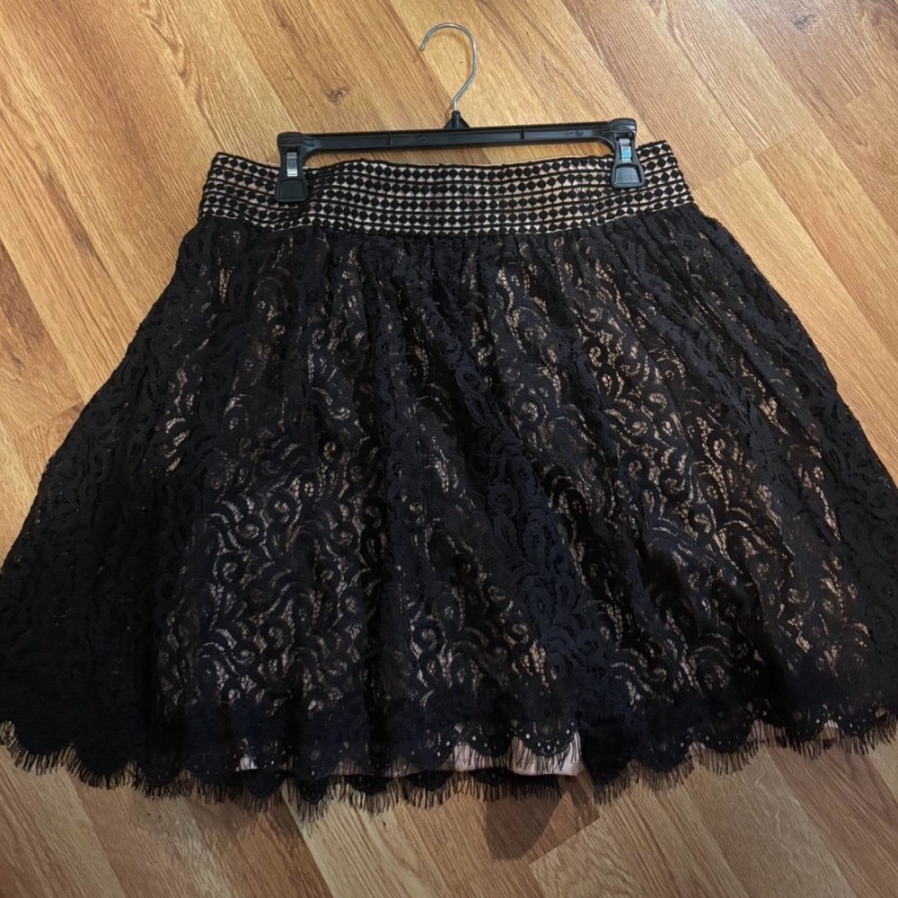 Darling Black Embellished Mini Skater Skirt